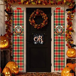 ScotsTee Shop Scottish Gibbs Tartan Front Porch Sign Set, Hanging Banner Set