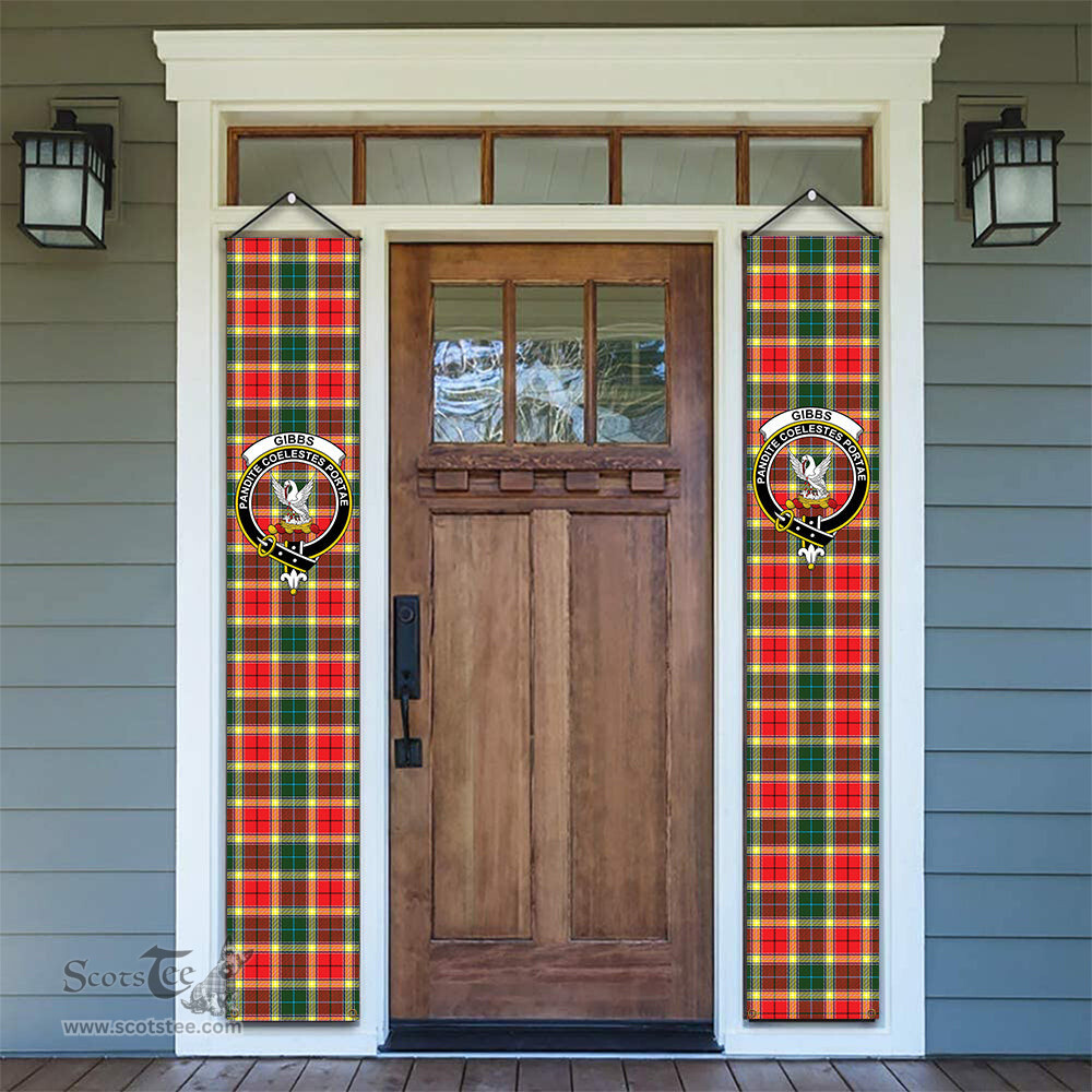 ScotsTee Shop Scottish Gibbs Tartan Front Porch Sign Set, Hanging Banner Set