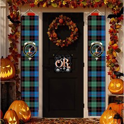 ScotsTee Shop Scottish Guthrie Ancient Tartan Front Porch Sign Set, Hanging Banner Set