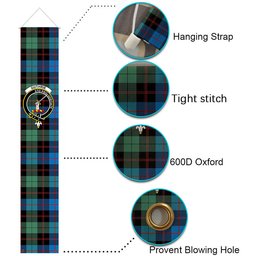 ScotsTee Shop Scottish Guthrie Ancient Tartan Front Porch Sign Set, Hanging Banner Set
