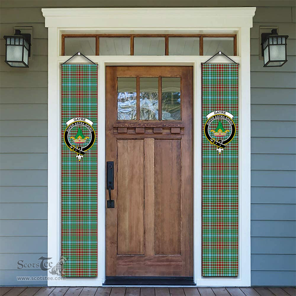 ScotsTee Shop Scottish Gayre Modern Tartan Front Porch Sign Set, Hanging Banner Set