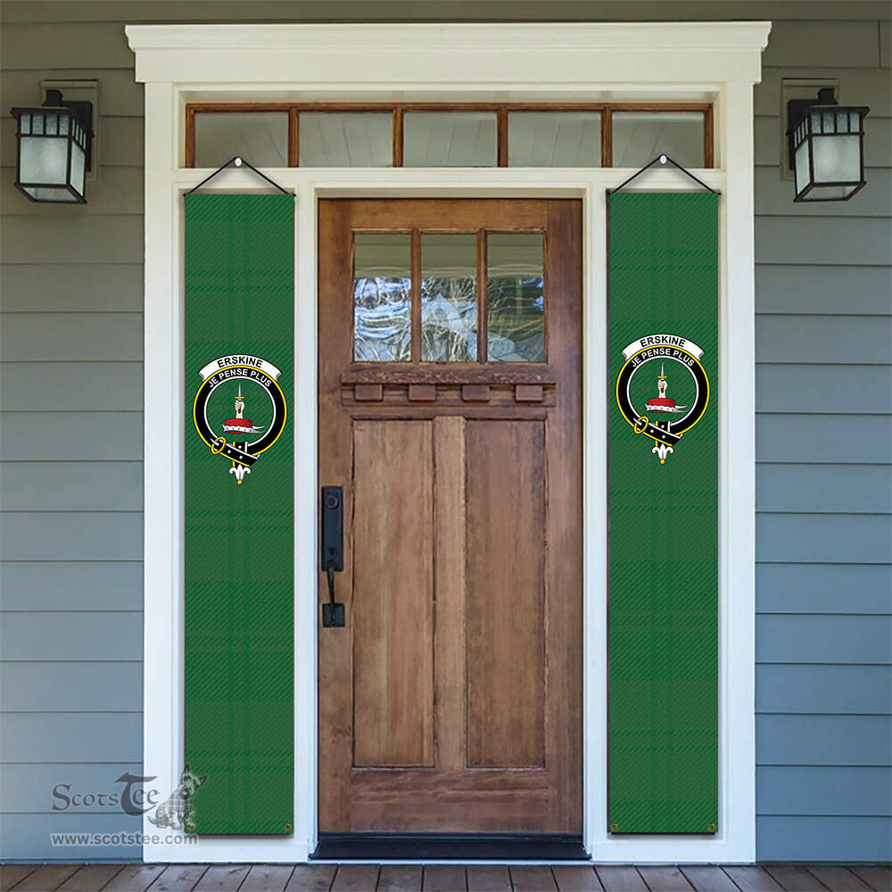 ScotsTee Shop Scottish Erskine Hunting Ancient Tartan Front Porch Sign Set, Hanging Banner Set
