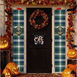 ScotsTee Shop Scottish Gordon Dress Ancient Tartan Front Porch Sign Set, Hanging Banner Set