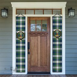 ScotsTee Shop Scottish Gordon Dress Ancient Tartan Front Porch Sign Set, Hanging Banner Set