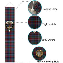 ScotsTee Shop Scottish Gordon Red Tartan Front Porch Sign Set, Hanging Banner Set