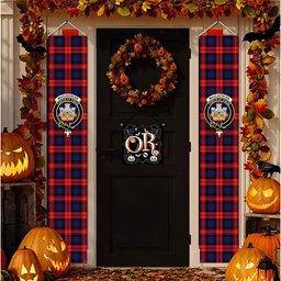 ScotsTee Shop Scottish MacLachlan Modern SC Tartan Front Porch Sign Set, Hanging Banner Set