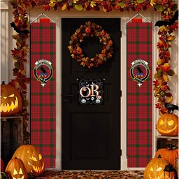 ScotsTee Shop Scottish McDonell of Keppoch Modern Tartan Front Porch Sign Set, Hanging Banner Set