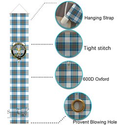 ScotsTee Shop Scottish Stewart Muted Blue Tartan Front Porch Sign Set, Hanging Banner Set