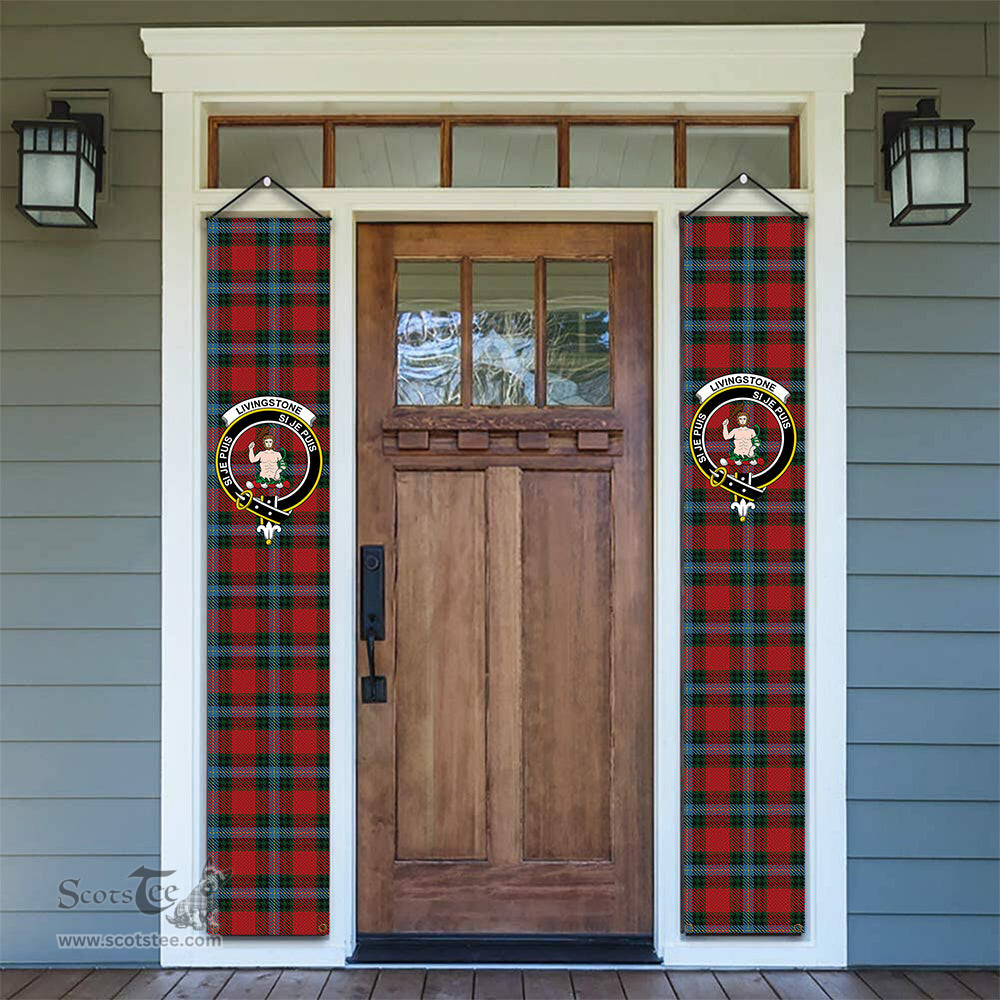 ScotsTee Shop Scottish Livingstone MacLay MacLeay Tartan Front Porch Sign Set, Hanging Banner Set