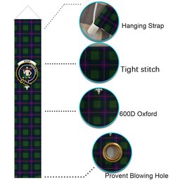 ScotsTee Shop Scottish Shaw Modern Tartan Front Porch Sign Set, Hanging Banner Set