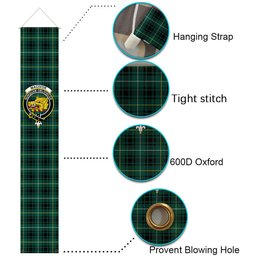 ScotsTee Shop Scottish MacIvor Hunting Modern Tartan Front Porch Sign Set, Hanging Banner Set
