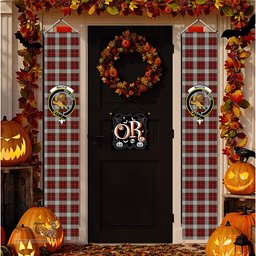 ScotsTee Shop Scottish MacFie Dress Tartan Front Porch Sign Set, Hanging Banner Set