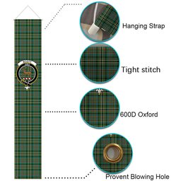 ScotsTee Shop Scottish Scott Green Ancient Tartan Front Porch Sign Set, Hanging Banner Set