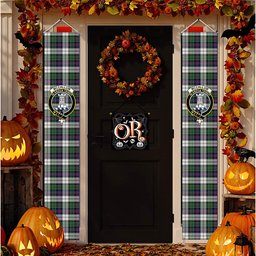 ScotsTee Shop Scottish McCallum Dress Modern Tartan Front Porch Sign Set, Hanging Banner Set