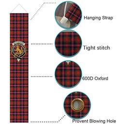 ScotsTee Shop Scottish McPherson Modern Tartan Front Porch Sign Set, Hanging Banner Set
