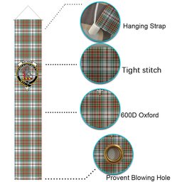 ScotsTee Shop Scottish MacBain Dress Ancient Tartan Front Porch Sign Set, Hanging Banner Set