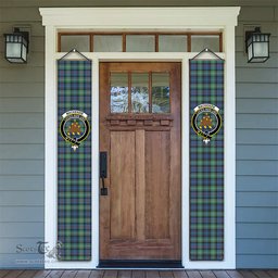 ScotsTee Shop Scottish MacKenzie Ancient Tartan Front Porch Sign Set, Hanging Banner Set