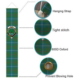 ScotsTee Shop Scottish Irvine of Bonshaw Tower Ancient Tartan Front Porch Sign Set, Hanging Banner Set