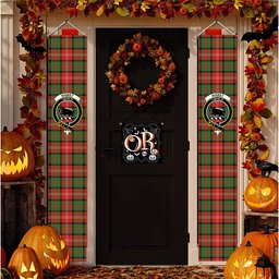 ScotsTee Shop Scottish Nisbet Ancient Tartan Front Porch Sign Set, Hanging Banner Set