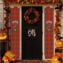 ScotsTee Shop Scottish MacAulay Modern Tartan Front Porch Sign Set, Hanging Banner Set