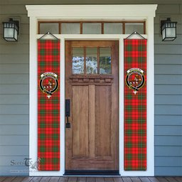 ScotsTee Shop Scottish MacAulay Modern Tartan Front Porch Sign Set, Hanging Banner Set