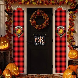 ScotsTee Shop Scottish MacIver Modern SC Tartan Front Porch Sign Set, Hanging Banner Set