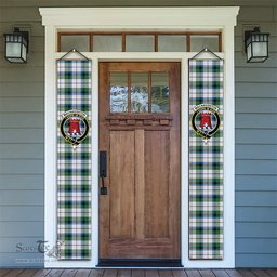 ScotsTee Shop Scottish MacNaughton Dress Ancient Tartan Front Porch Sign Set, Hanging Banner Set