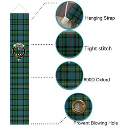ScotsTee Shop Scottish MacPhail Hunting Ancient Tartan Front Porch Sign Set, Hanging Banner Set