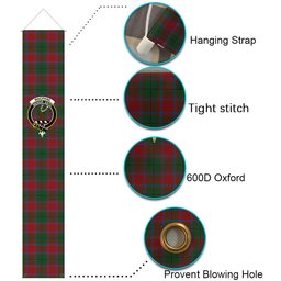 ScotsTee Shop Scottish MacPhail Blue Bands Tartan Front Porch Sign Set, Hanging Banner Set