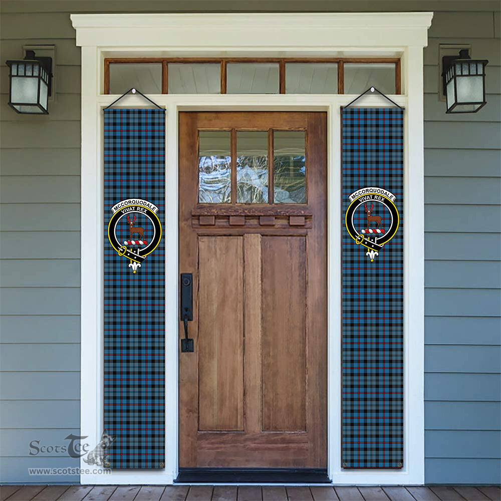 ScotsTee Shop Scottish McCorquodale Tartan Front Porch Sign Set, Hanging Banner Set