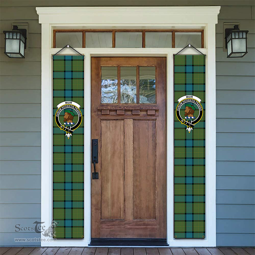 ScotsTee Shop Scottish Muir Ancient Tartan Front Porch Sign Set, Hanging Banner Set