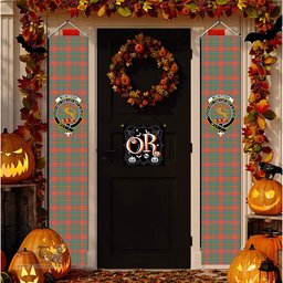 ScotsTee Shop Scottish McIntosh Ancient Tartan Front Porch Sign Set, Hanging Banner Set