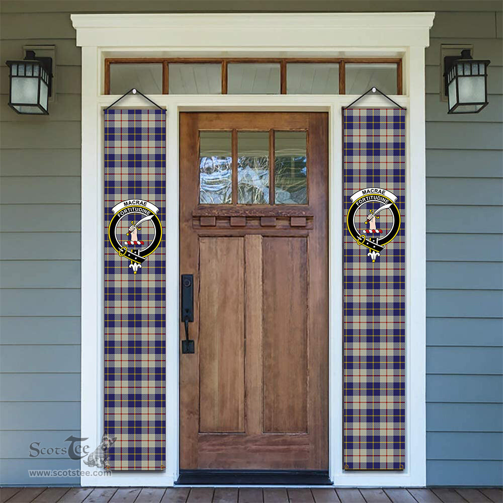 ScotsTee Shop Scottish MacRae of Conchra Tartan Front Porch Sign Set, Hanging Banner Set