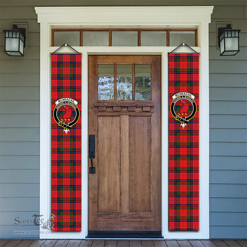 ScotsTee Shop Scottish McNeacail of Scorrybreac Tartan Front Porch Sign Set, Hanging Banner Set