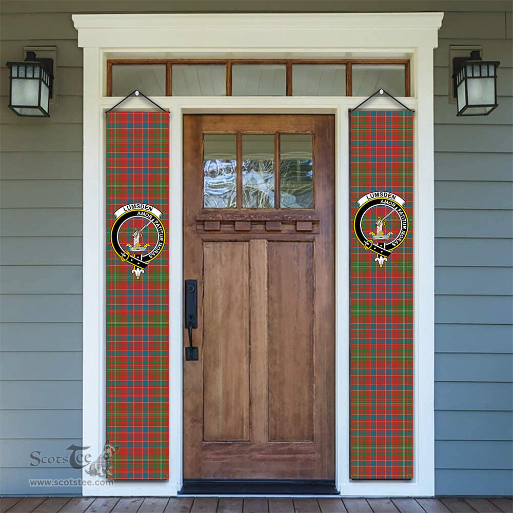 ScotsTee Shop Scottish Lumsden Ancient Tartan Front Porch Sign Set, Hanging Banner Set