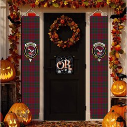 ScotsTee Shop Scottish MacDougall 1880 2 Tartan Front Porch Sign Set, Hanging Banner Set