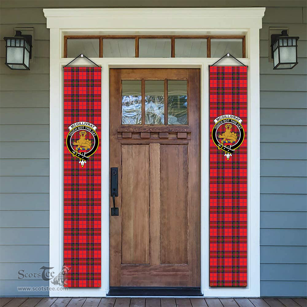ScotsTee Shop Scottish McGillivray Modern Tartan Front Porch Sign Set, Hanging Banner Set