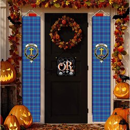 ScotsTee Shop Scottish Mercer Modern Tartan Front Porch Sign Set, Hanging Banner Set