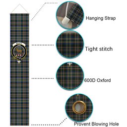 ScotsTee Shop Scottish Scott Green Modern Tartan Front Porch Sign Set, Hanging Banner Set