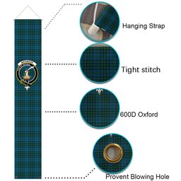 ScotsTee Shop Scottish Matheson Hunting Tartan Front Porch Sign Set, Hanging Banner Set