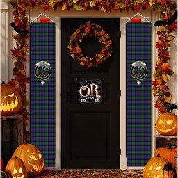 ScotsTee Shop Scottish MacPhail Hunting Tartan Front Porch Sign Set, Hanging Banner Set