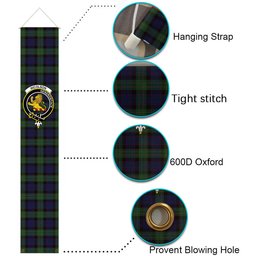 ScotsTee Shop Scottish Nicolson Green Hunting Tartan Front Porch Sign Set, Hanging Banner Set