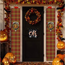 ScotsTee Shop Scottish Scrymgeour Tartan Front Porch Sign Set, Hanging Banner Set
