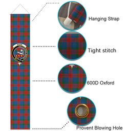 ScotsTee Shop Scottish Skene of Cromar Ancient Tartan Front Porch Sign Set, Hanging Banner Set