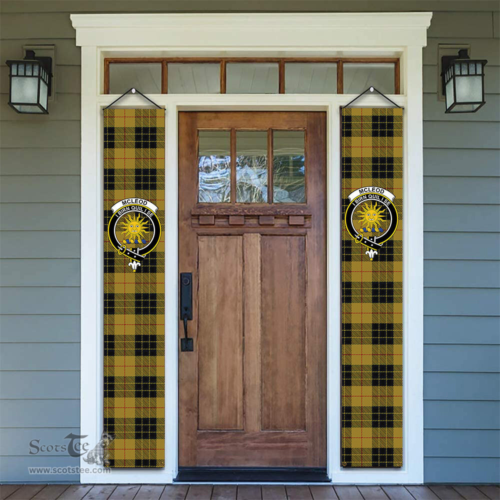 ScotsTee Shop Scottish McLeod of Lewis Ancient Tartan Front Porch Sign Set, Hanging Banner Set