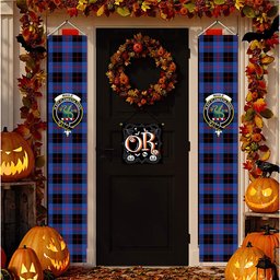 ScotsTee Shop Scottish Maule Modem Tartan Front Porch Sign Set, Hanging Banner Set