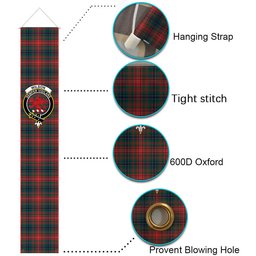 ScotsTee Shop Scottish Wilson Modern Clan Tartan Front Porch Sign Set, Hanging Banner Set