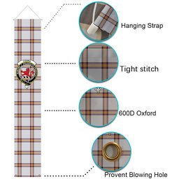 ScotsTee Shop Scottish Young Christina Modern Tartan Front Porch Sign Set, Hanging Banner Set