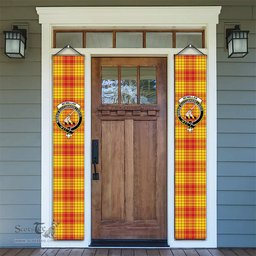 ScotsTee Shop Scottish McMillan Dress Modern Tartan Front Porch Sign Set, Hanging Banner Set