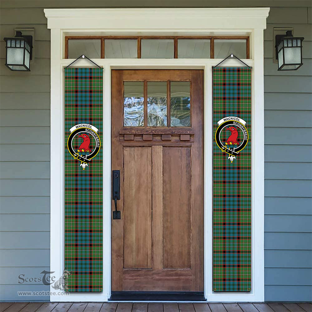 ScotsTee Shop Scottish MacNicol Hunting Ancient Tartan Front Porch Sign Set, Hanging Banner Set